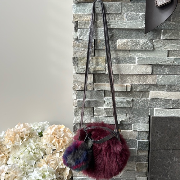 Free People Furry Crossbody and Kendall+ Kylie Furry accessory w/ leather ears - Picture 3 of 9